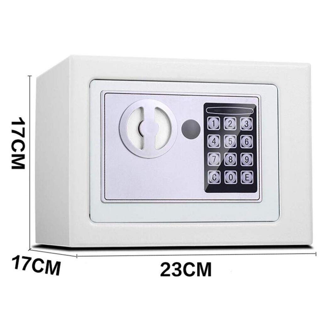 Piccola cassaforte di sicurezza elettronica digitale per contanti con serratura a combinazione elettronica digitale, cassaforte da muro per gioielli, contanti, documenti, 23 x 17 x 17 cm, rosso (bian