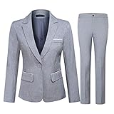 Women's 2 Piece Office Lady Business Suit Set Slim Fit Blazer Pant