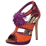 sandalia peep toe rasteira  Buffalo - Peep Toes de Cuero para Mujer, Color Naranja, Talla 39