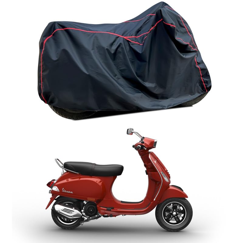 Image of Waterproof Scooter Cover Compatible with Vespa VXL 150 Fabric UV Protection (Black)