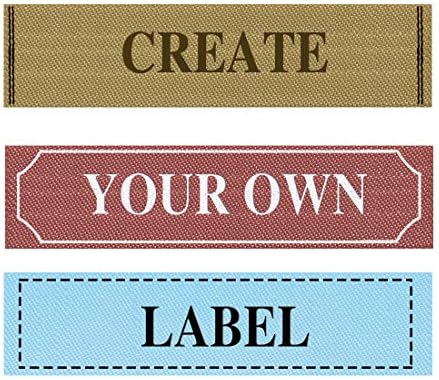 Wunderlabel Personalized Custom Customize Standard Iron on Woven Label with Frame Crafting Ribbons Tag Clothing Sewing Sew Clothes Garment Fabric ...