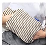 DICEVER Hot Water Bottle, 2L Hot Water Bag with Cover, Warm Water Bag with Hand Pocket, Brown