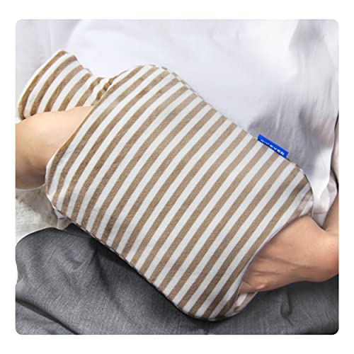 Dicever Hot Water Bottle, 2L Hot Water Bag With Cover, Warm Water Bag With Hand Pocket, Brown #TOP1