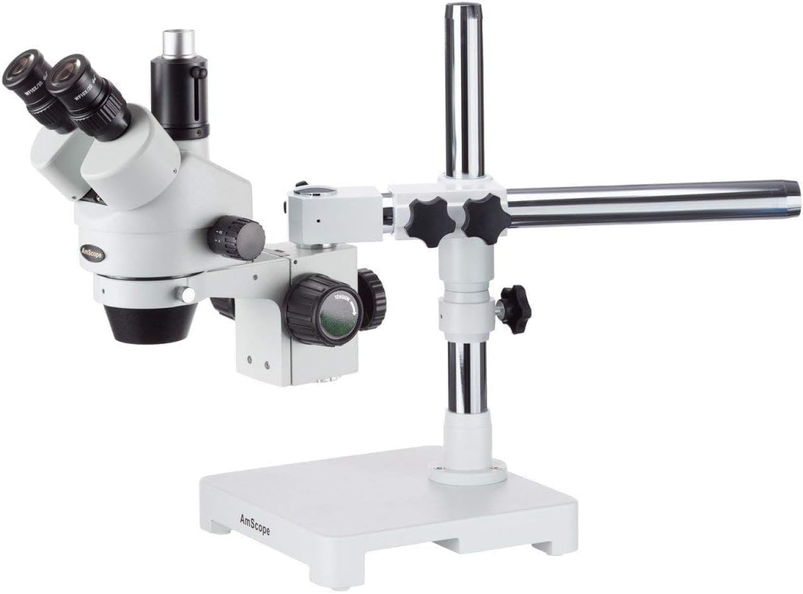 AmScope Trinocular Stereo Zoom Microscope with Boom Stand