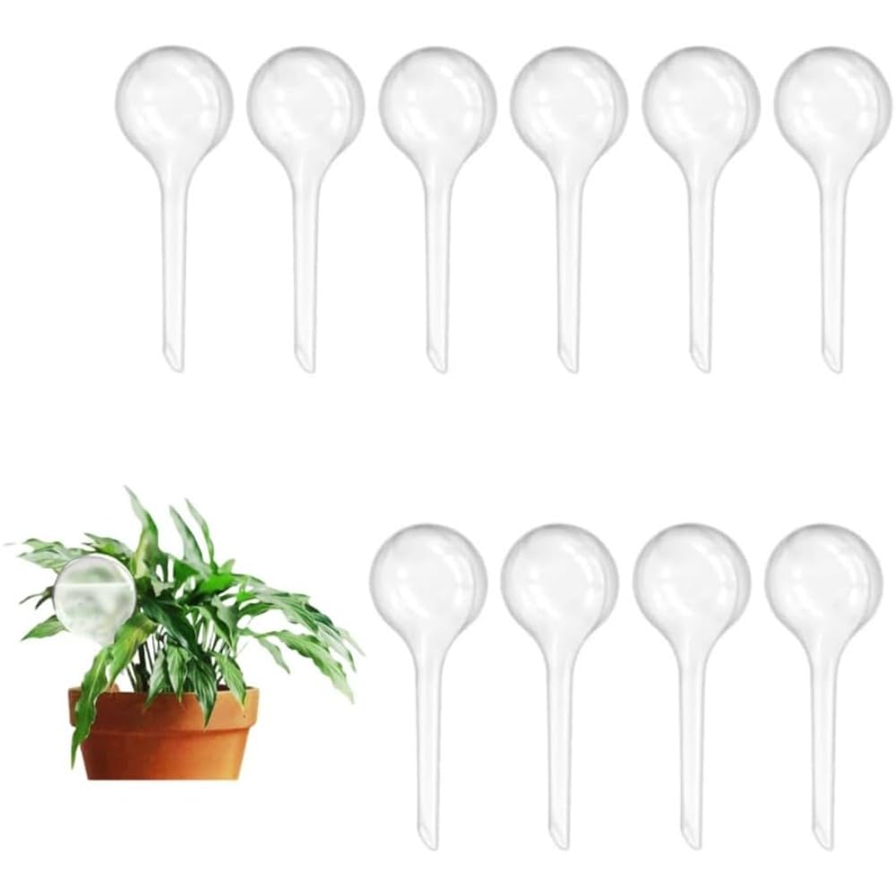XingYunMaiQiu 10 Pcs Self-Watering Globes - Automatic Plant Watering Bulbs for Indoor & Outdoor Plants, Transparent Glass Watering Spheres for Vacation Plant Care