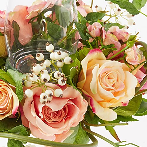 Nearly Natural 4685-Ap Mini Rose Candelabrum Silk Flower Arrangement,Assorted Pastel #TOP3