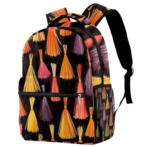 Sac à dos de voyage enfant avec motif balai d'Halloween pour camping et loisirs