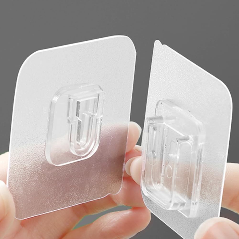 NevStp Double-Sided Adhesive Wall Hook on Hangers Stickers Hooks Wall Mount Self Adhesive Hook in The Bathroom for Kitchen Organizer,10PCS(5Pairs)