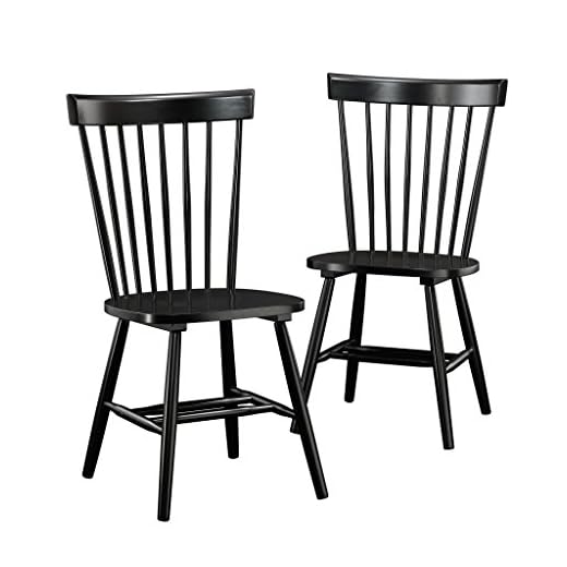 Sauder New Grange Spindle Back Chairs, Black finish