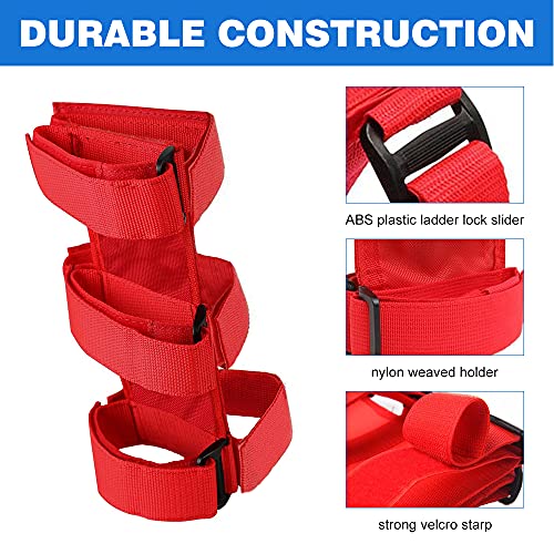 Samman Fire Extinguisher Strap Holder Adjustable Extinguisher Mount Bracket Roll Bar Compatible with Jeep Wrangler JK JKU JL TJ CJ Red 1PC