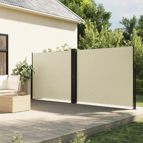 Artículo: toldo lateral retráctil, color crema, 180 x 1200 cm, césped y jardín, vida al aire libre, sombrillas y parasoles al aire libre
