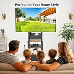Rolling TV Stand with Power Outlet & 4-Tier Storage for 23-60 Inch Flat/Curved Screen up to 160lbs LCD/LED/OLED Adjustable Height Mobile TV Cart with Wheels for Home Office Outdoor Max VESA 400x400mm
