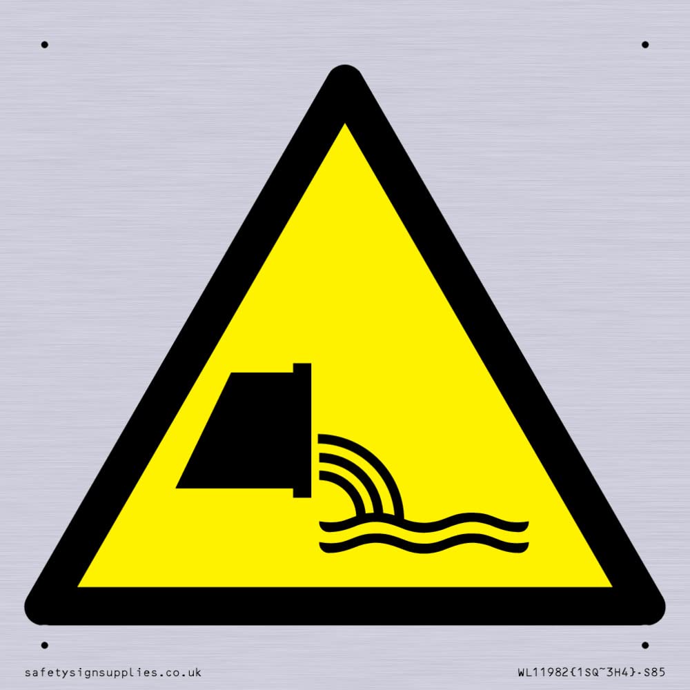 W055 Warning: Sewage effluent outfall Sign - 85x85mm - S85