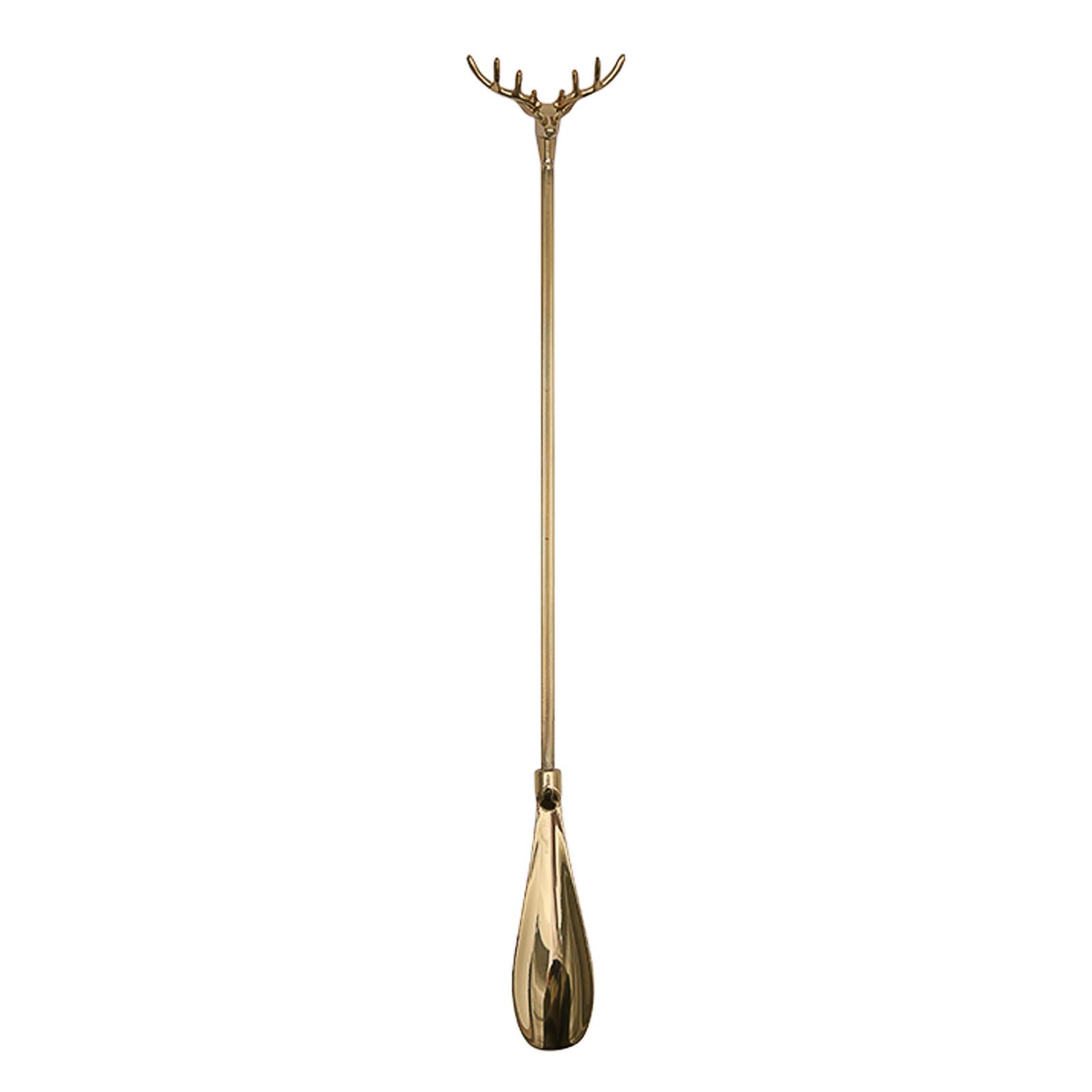 Retro-Schuhlöffel aus Messing mit langem Griff, Haushalts-Schuhheber aus Metall (Farbe: Gold, Größe: 58,5 x 4 cm) (Gold 58,5 x 4 cm)
