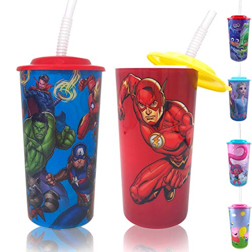 Zak Designs Ultimate Marvel DC Comics Superheroes Avengers and Flash Water Tumblers