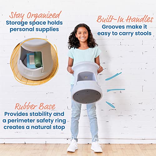 Image of ECR4Kids Active Storage Wobble Stool, 15in Seat Height, Childrens Furniture, Light Grey