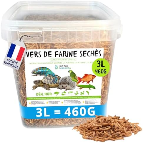 Detox Organica-vers de Farine Séchés-460g=3000ml- Nourriture pour...