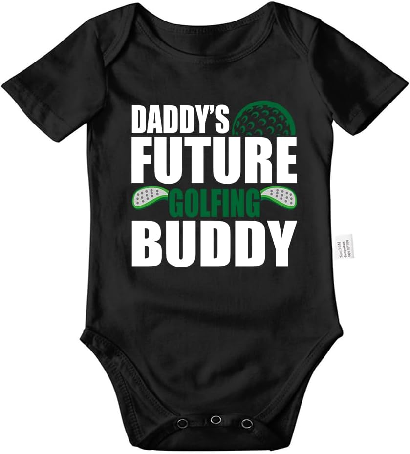 Daddy's Future Golfing Buddy Bodysuit, Baby Boy Outfit, Boys Girls Short Sleeve Jumpsuit Outfits 0-24 Month image 5