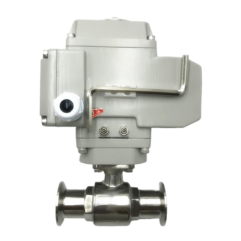 AC220V 1-1/2" Motorized Ball Valve Stainless Steel 304 Tri Clamp 50.5MM