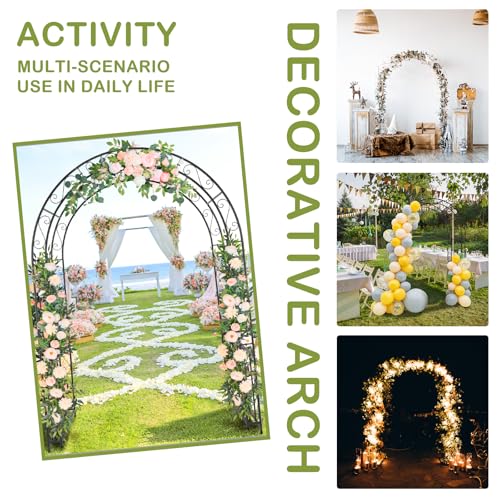 Outvita-7FT-Garden-Arch-Arbor-Heavy-Duty-Metal-Arbour-Archway-Decorative-Frame-Stand-Trellis-with-7-Inch-Ground-Stakes-for-Wedding-Ceremony-Party-Plant-Climbing-Rose-Vines-Lawn-Courtyard-Patio-Black Outvita 7FT Garden Arch Arbor Heavy Duty Metal Arbour Archway Decorative Frame Stand Trellis with 7 Inch Ground Stakes for Wedding Ceremony Party Plant Climbing Rose Vines Lawn Courtyard Patio Black