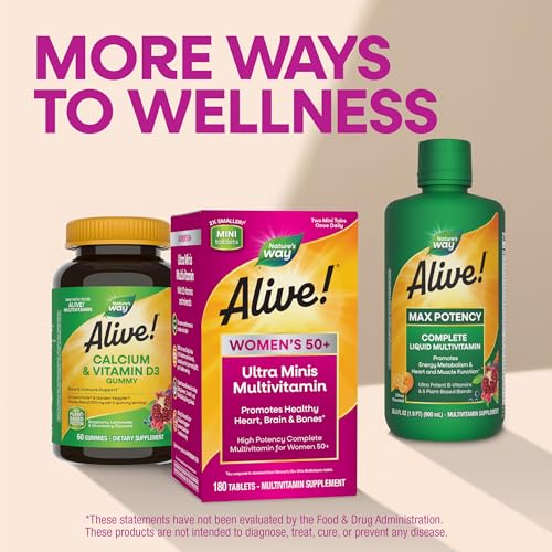 Nature's Way Alive! Women's 50+ Ultra Minis Multivitamin, 180 Mini Tablets | Complete Daily Women's Vitamins, High Potency Formula, Promotes Energy Metabolism and Muscle Function*, with Methylated B12 - image 8