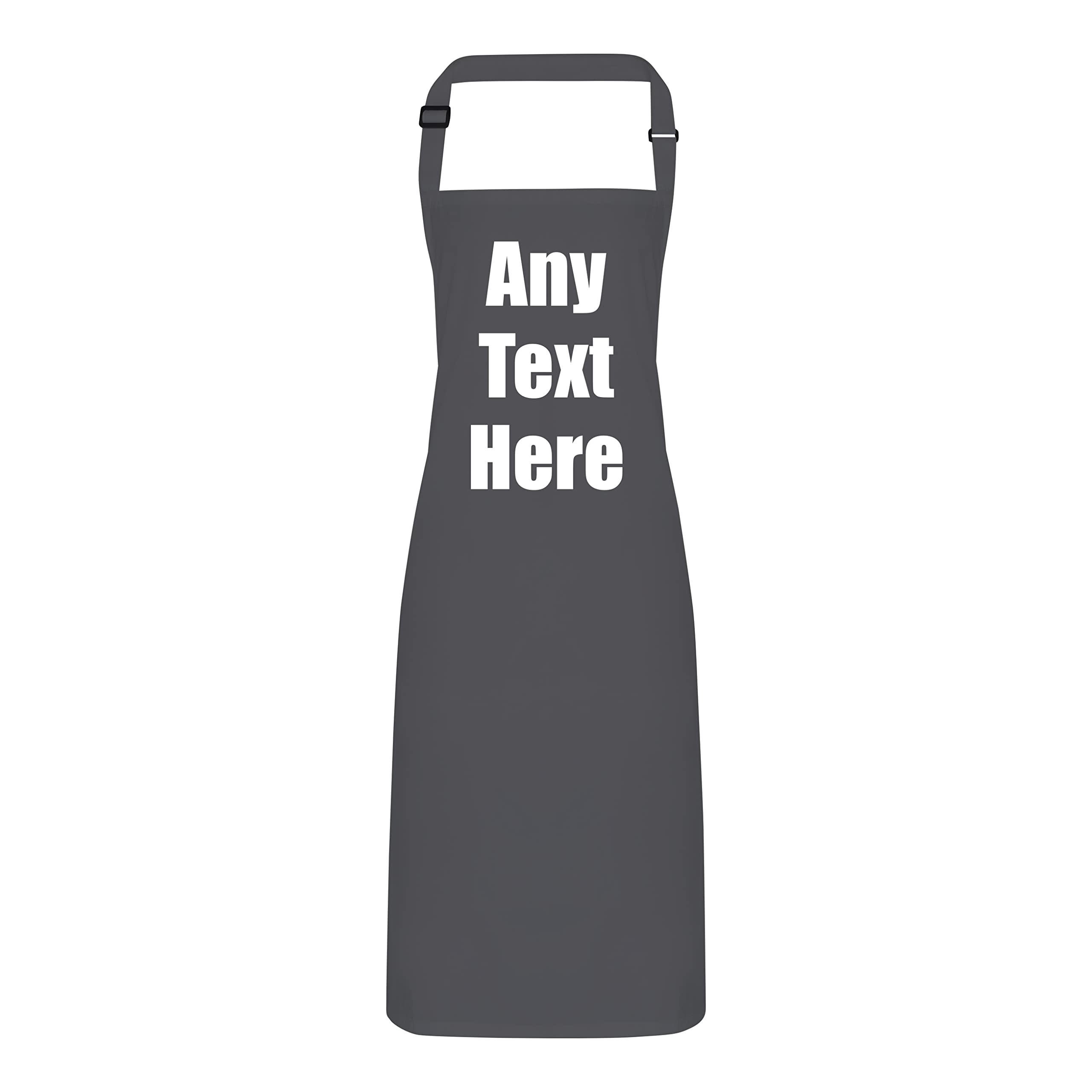 PIXPRINT Personalised Any Text Apron. Any Colour. Head Chef Cook Bake BBQ Custom Print. Choose Font (Dark Grey)