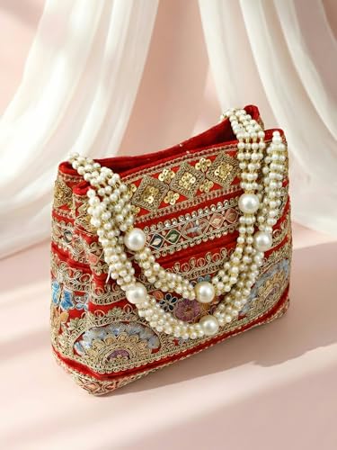 Image of Adiva Potli Handbags For Women | Potli Bags For Ladies For Wedding | Potli Bags For Women | Wedding Bags For Woman | Batwa Potlis Hand Bag | Designer Potli Bag For Ladies For Marriage