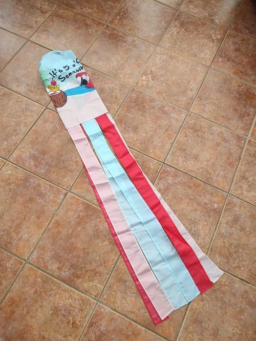 60" 2.3 Metres It's 5 O'Clock Somewhere Parrot Cocktail Beach Flag Open Ended Windsock Wind Speed Direction Indicator