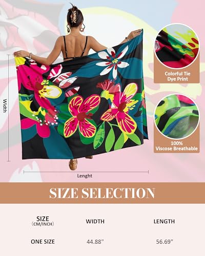 Bsubseach Women Sarong Swimsuit Coverups Long Pareo Bikini Wraps Skirt Beach Bathing Suit Cover Up2