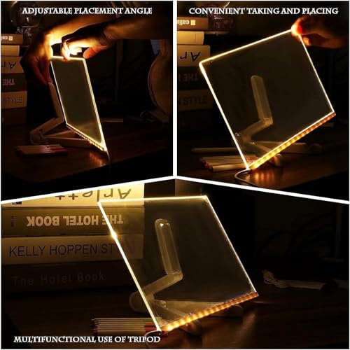 Image of Transparent Acrylic Writing Board with LED Light, 1 Count