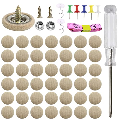 80 Set Car Roof Headliner Repair Kit 402 Pcs Rivets Repair ButtonAuto Roof Snap Rivets Retainer for Interior Ceiling Cloth Fixing Repair Buckle with Installation Tool (Beige Flannelette)