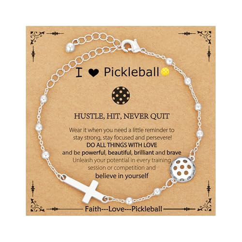 Image of Softball /Volleyball /Soccer /Basketball Football Bracelet for Girls Women, 14K Gold Plated Cross Link Chain Sport Accessories Christian Jewelry Gifts for Teens Team Coach Players