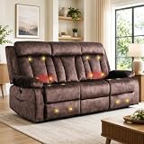 GUEAPY Power Reclining Sofa with Massage and Heat
