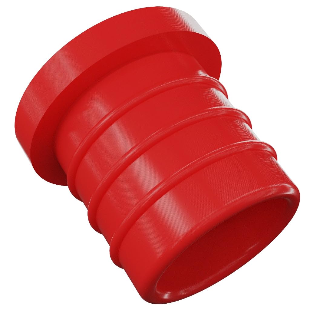 32mm (1 1/4") Red Hollow Blanking Plastic End Cap Bung for Hose & Pipes