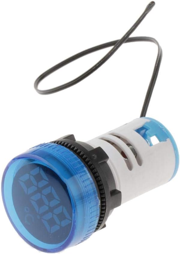 D Dolity デジタル 円柱 温度計 水温計 インジケータランプ 22mm 車 温度センサー オートバイ ユニバーサル 青 激安挑戦中 アダプタ