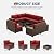 Amopatio 12-Piece Outdoor Sectional Furniture Set Brown Rattan Wicker Sofa Set with Glass Top Table and Waterproof Covers,Wine Cushions