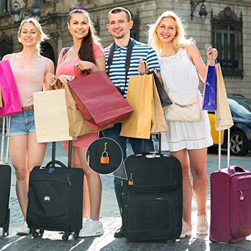 Ripeng 4 Pcs Suitcase Locks with Keys Multicolor Mini Metal Luggage Locks Keyed Padlocks Plastic-Covered Copper Padlocks for Suitcase, Backpack, Boxes Laptop Bag School Locker
