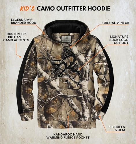 Image of Legendary Whitetails Kids' Pullover Hoodie Camo Sweatshirt Comfy V-neck Design