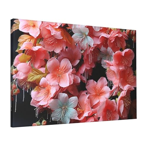 Impression sur toile guirlandes et belles fleurs HD poster mural 40x60 cm