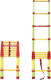 Telescopic Ladder Telescoping Ladder Extension Multi-Purpose,10 FT One Button Retraction Aluminum Telescopic Extension Extendable Ladder for Cleaning Job Building Maintenance Pain(Multicolor