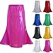 Girls Metallic Mermaid Skirt Shiny Elastic High Waisted Kids Cute Party Club Rave Maxi Skirts for 2-17 Years