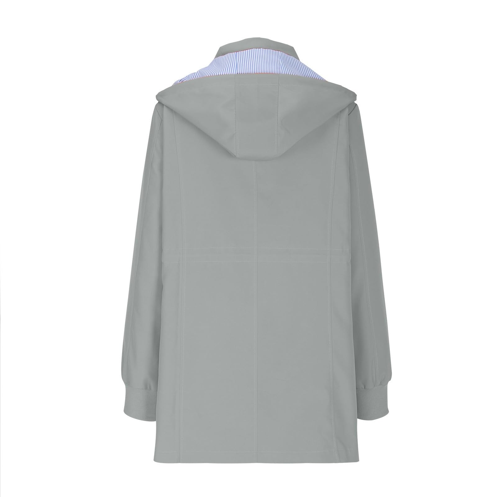 Genérico Chubasquero Poncho Mujer Impermeable,Moda Mujer SóLido Cuello con Capucha Casual Suelta Manga Larga Abrigo Impermeable Chaqueta Abrigo