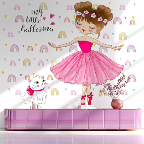 Vinilo Decorativo Ballerina Rainbow Cat para Habitaciones Infantiles miniatura 6