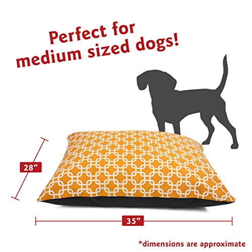 Image of Majestic Pet Medium Rectangle Washable Non Slip Comfy Dog Bed - Crate & Kennel Bed for Medium Breed Dogs - 35 x 28 Inch - Links Yellow