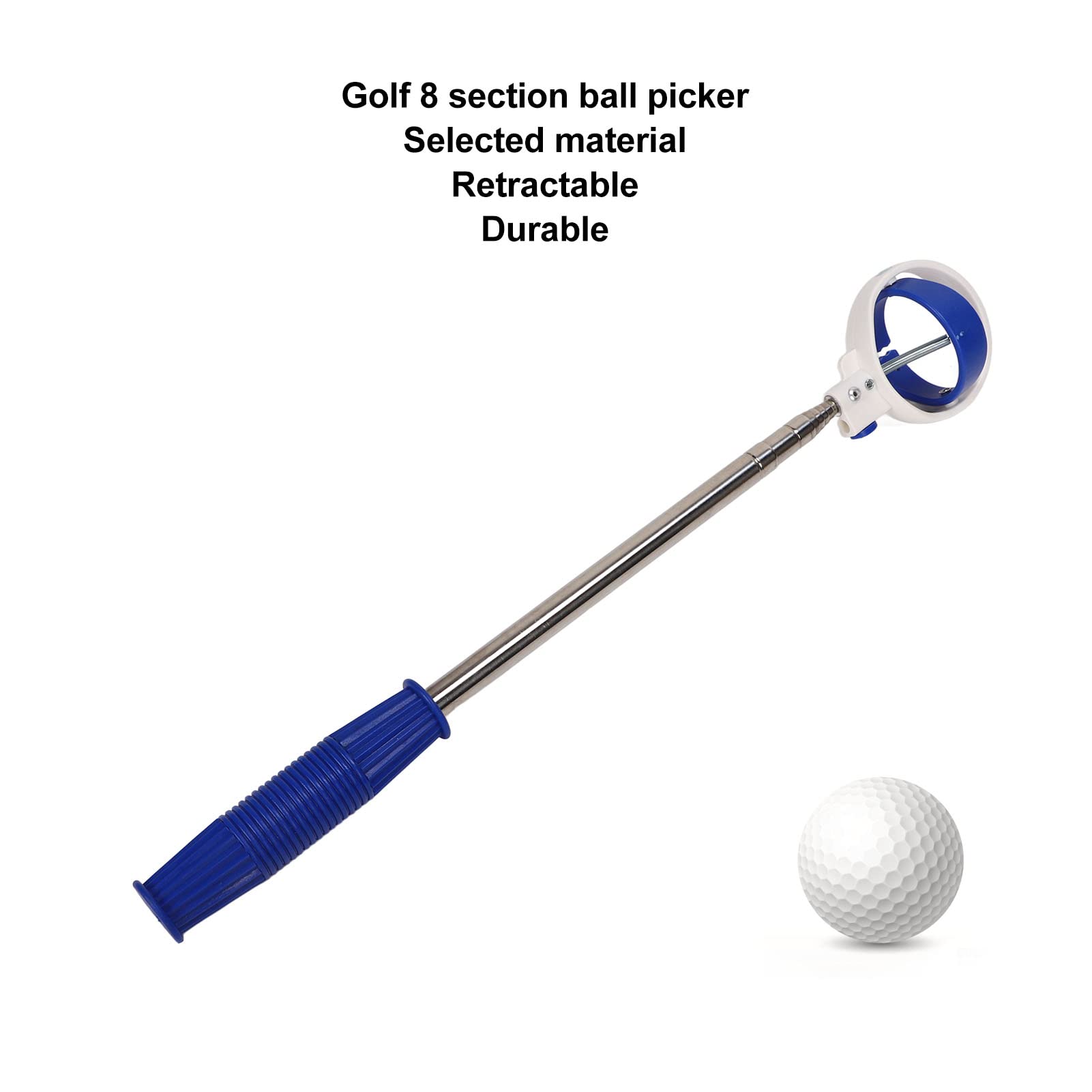 Golf Ball Retriever, 80,71/15,75 Pollici in Acciaio Inox Telescopico Palla Picker 8 sezioni Pallina da Golf Grabber Golf Pick Up Accessori per Gli Uomini