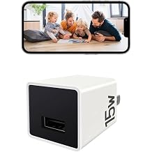 Hidden Spy Camera for Home Use, WiFi Indoor Surveillance Camera with Remote Monitor via Phone App, Left & Right Angle Shooting, for Home SecurityWhite