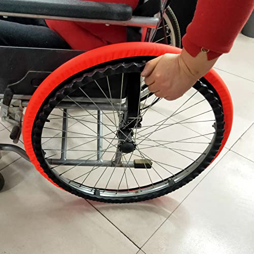 Image of Wheelchair Tyre Covers for Rear Wheels 24'' Waterproof Wheelchair Tire Covers Protect Floors Carpets