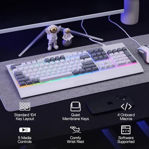 Image of Redragon S151 Gaming Keyboard & Mouse Combo, 104 Keys K525 Wired RGB Membrane Keyboard and 10000 DPI Wired M616 Gaming Mouse Bundle