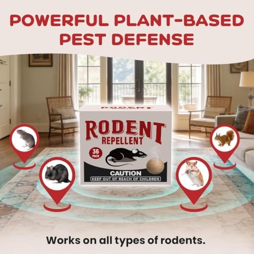 Rodent Repellent 36 Balls, Mouse Repellent Indoor for House, Car & Garage – Safe & Natural Peppermint Oil Moth Balls for Rodents, Rat & Mice Repellent for Home, Office, & Outdoors — view 2