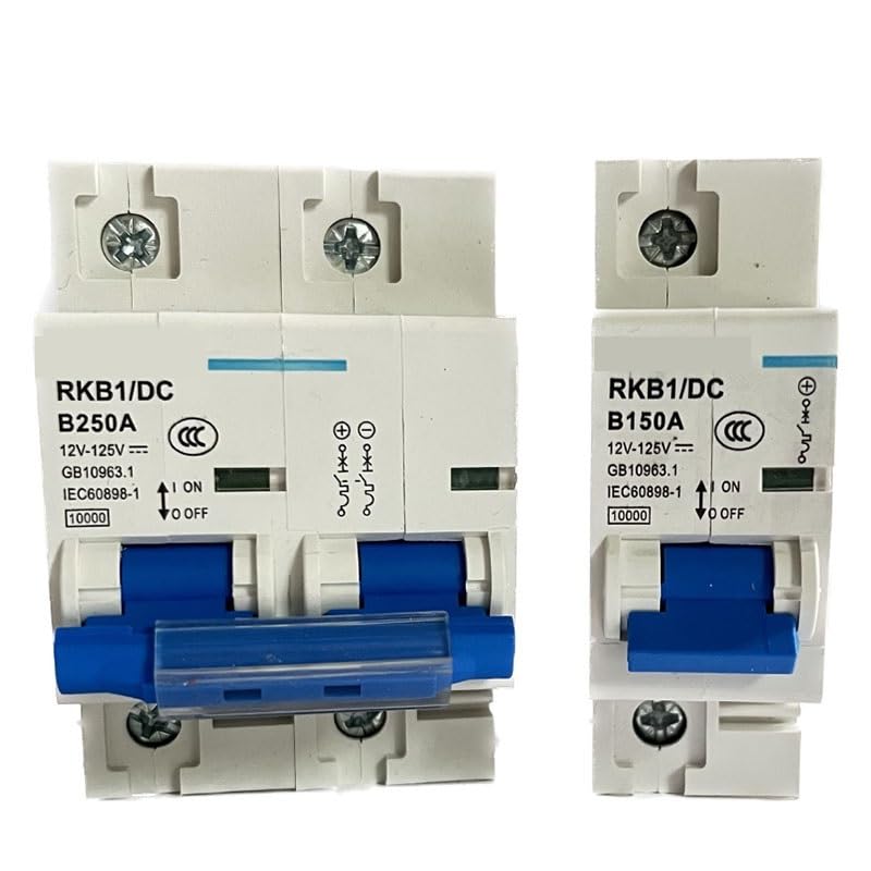 1P/2P DC Circuit Breaker 80A 100A 125A 150A 200A 250A Current Protection Switch for 12/24/48/120V Solar Cell RV Yacht Battery(1p,100A)